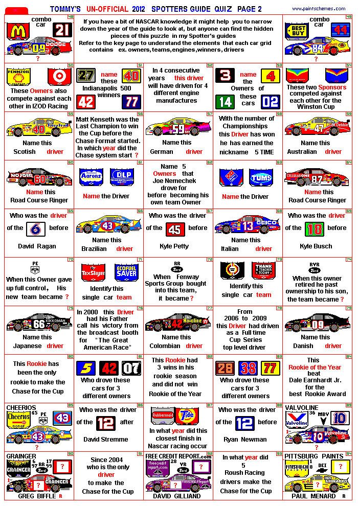 nascar puzzle page 2